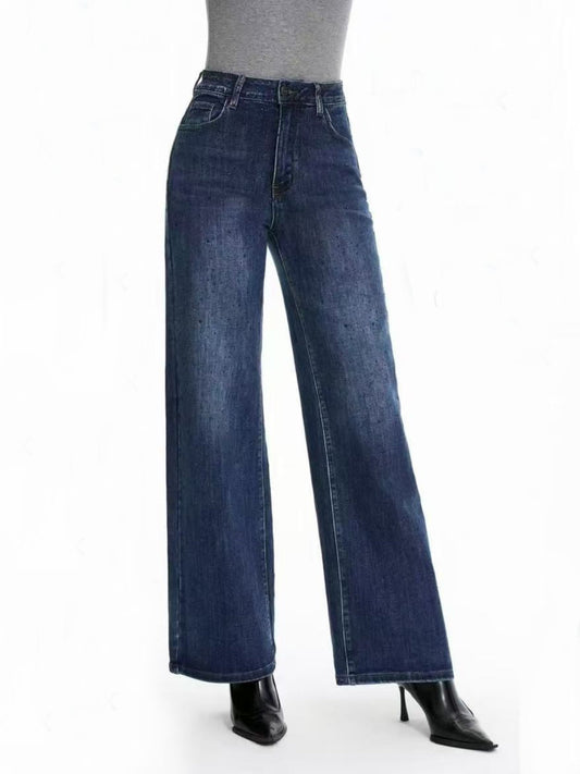 Jeans con strass colorati