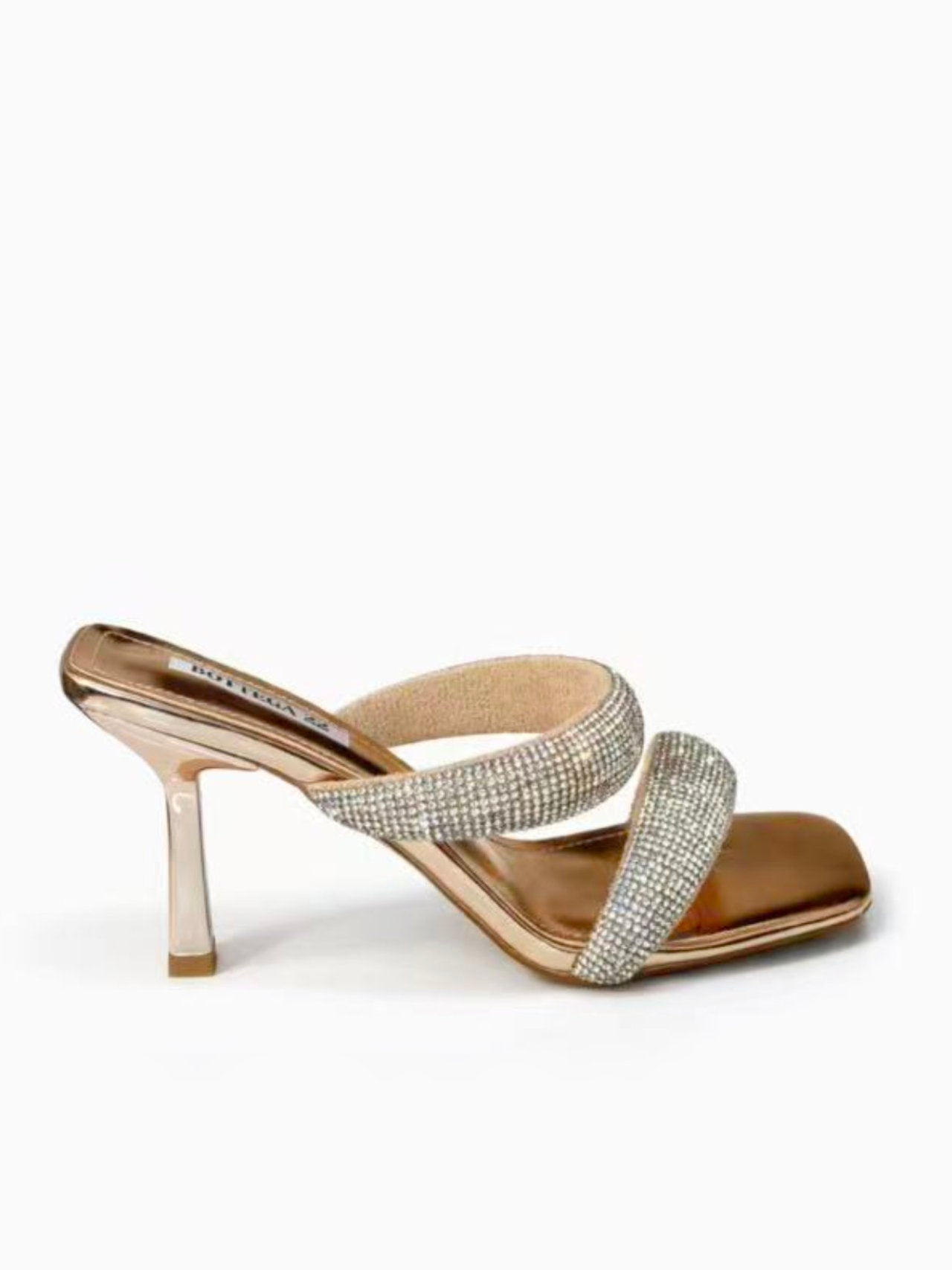 Ciabatte con strass e tacco medio