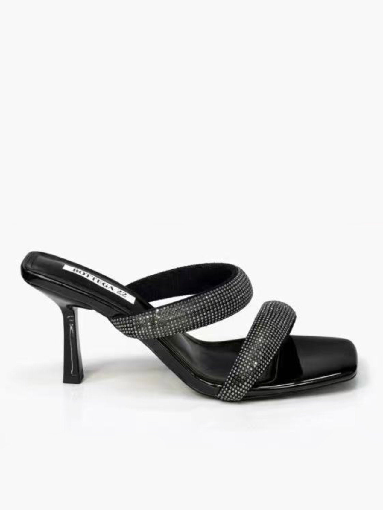 Ciabatte con strass e tacco medio