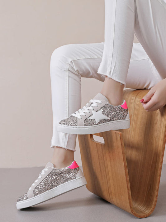 Sneakers con glitter e stella