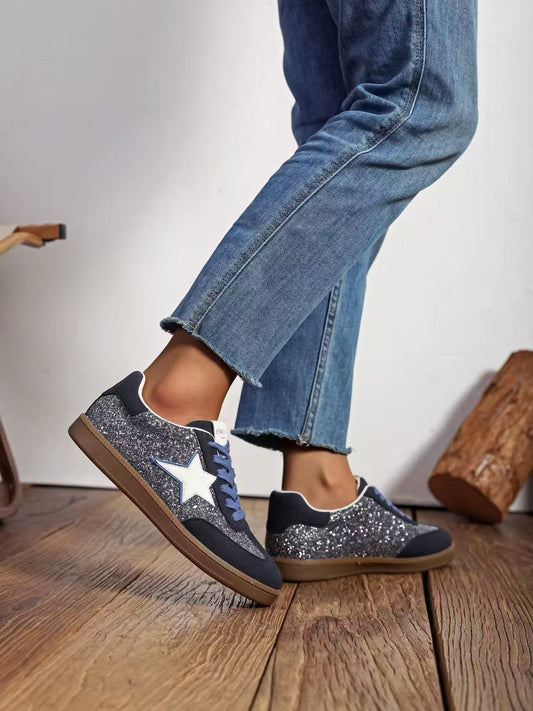 Sneakers con glitter e stella