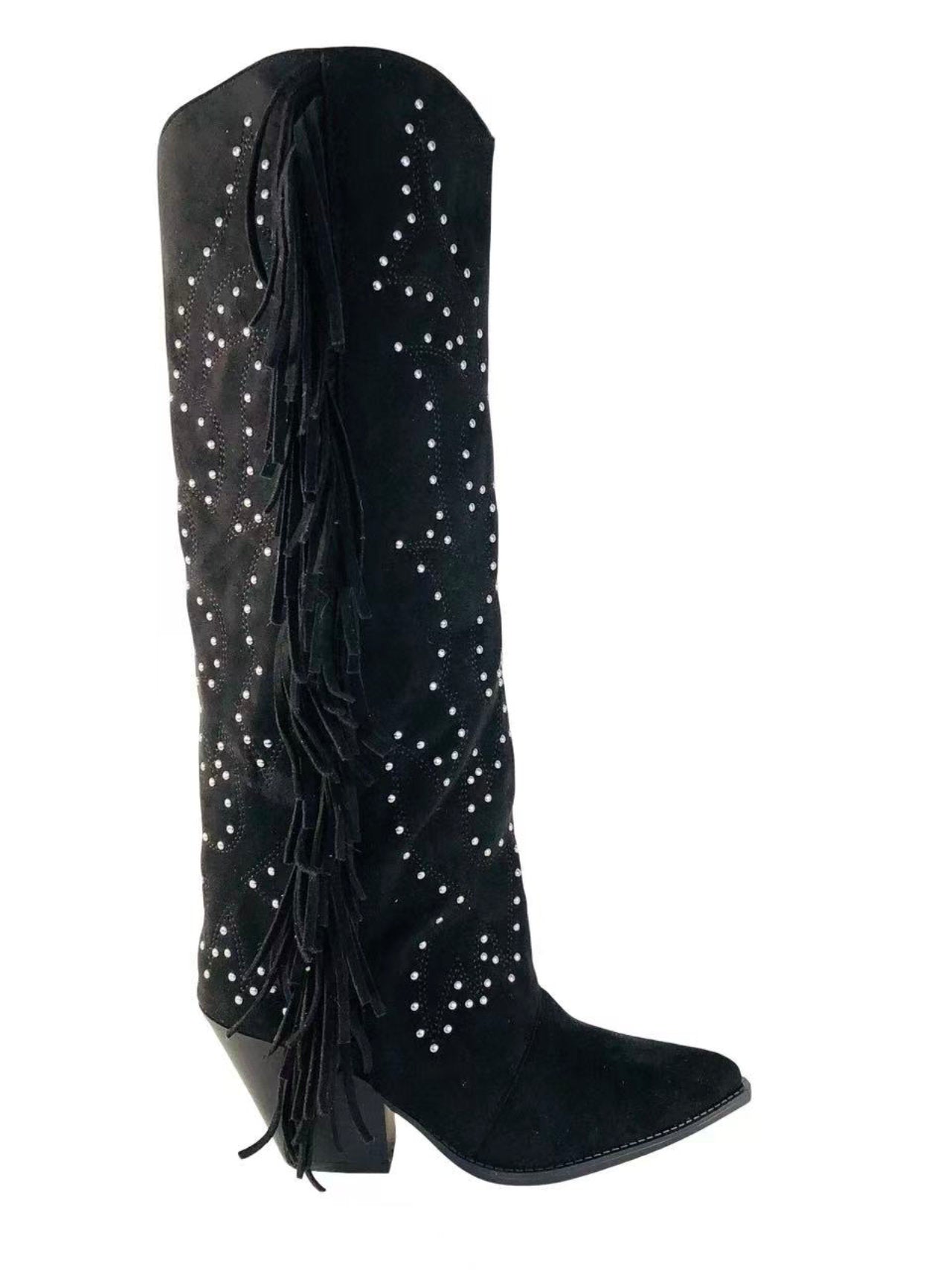 Stivali con frange e borchie