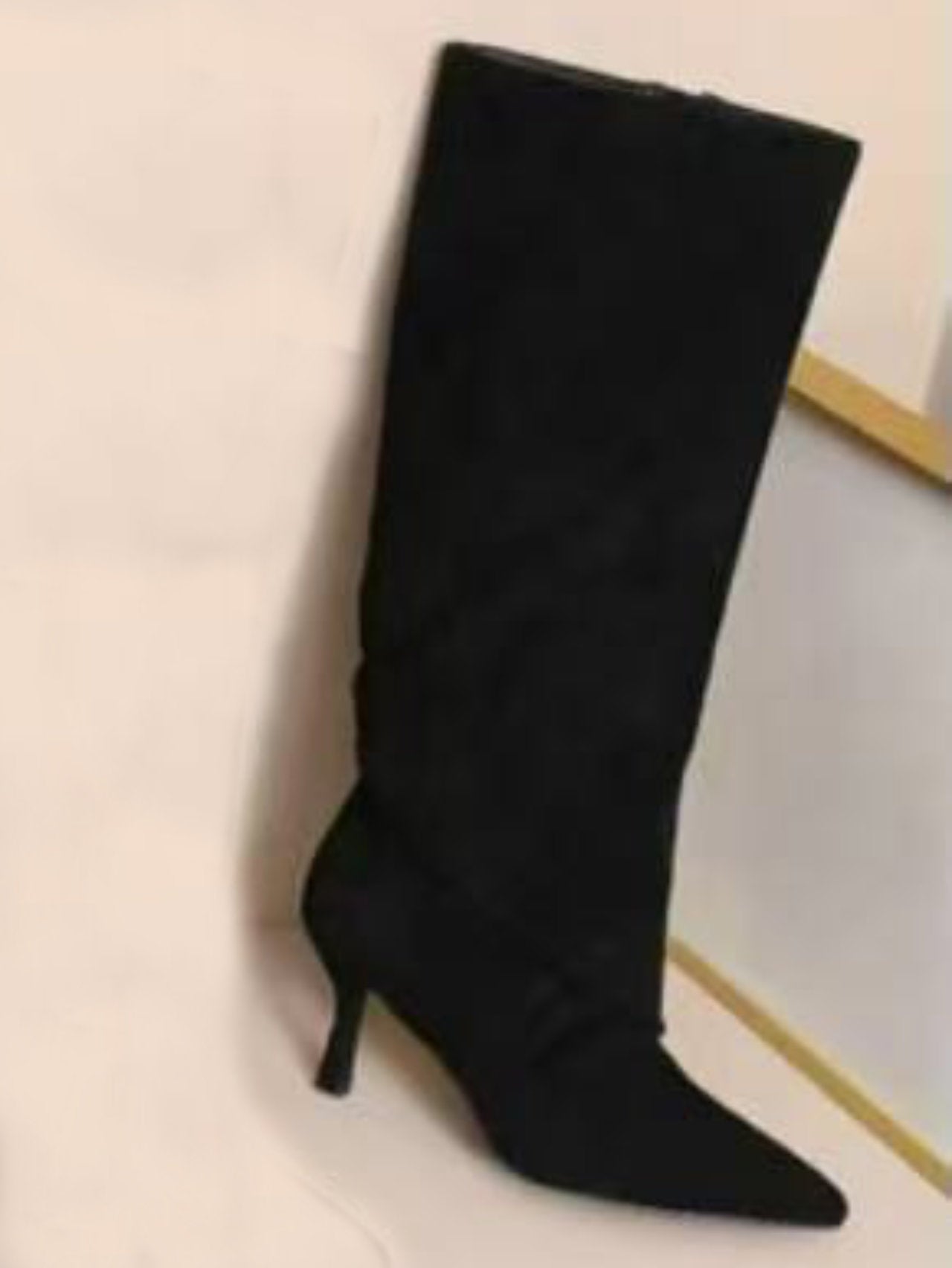 Stivali arricciati scamosciati