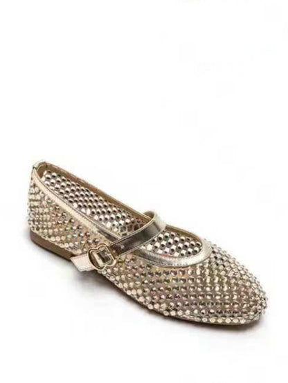 Ballerine a rete con borchie