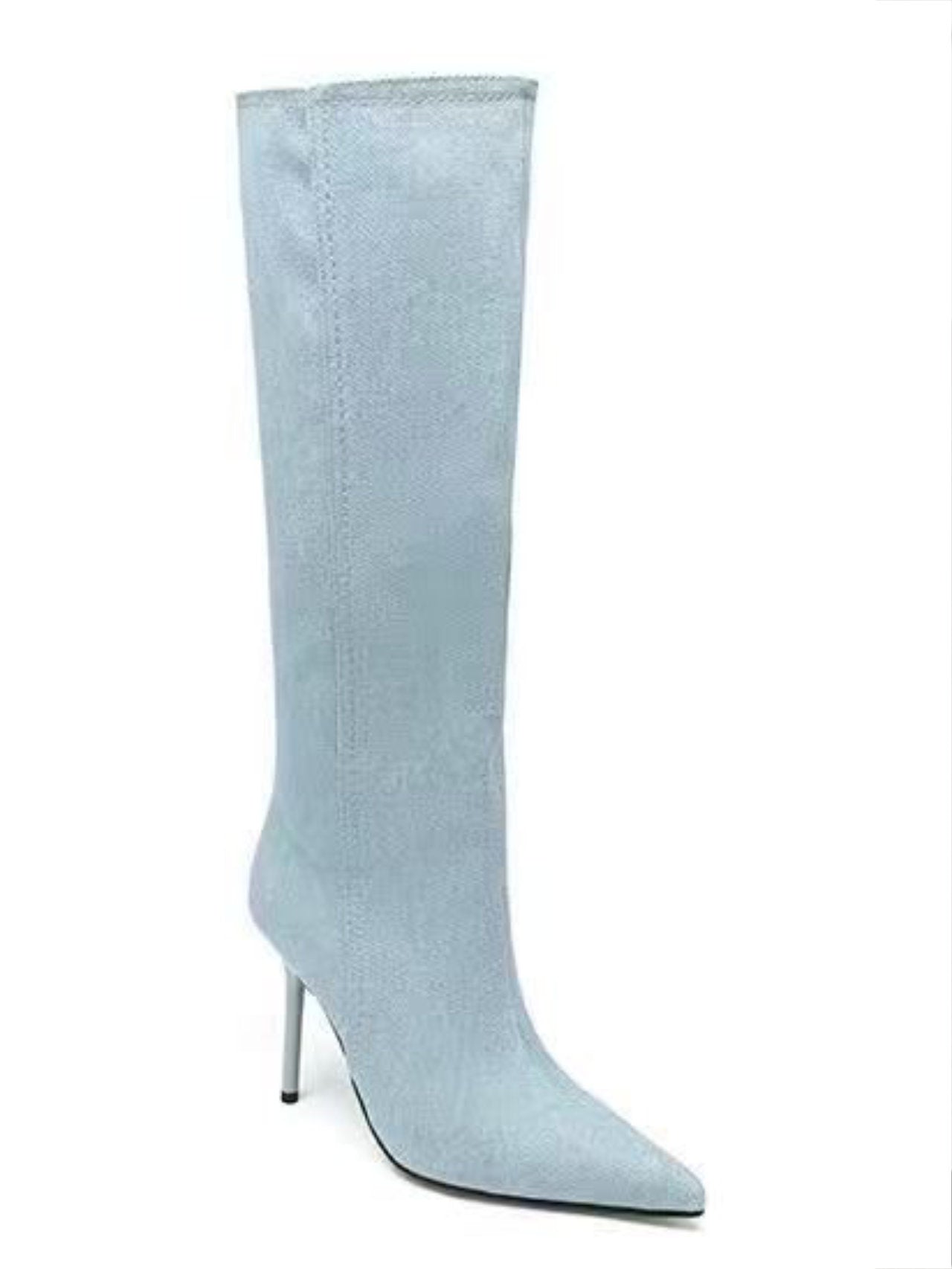 Stivali in jeans con tacco