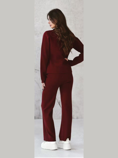 Completo giacca e pantaloni in maglia