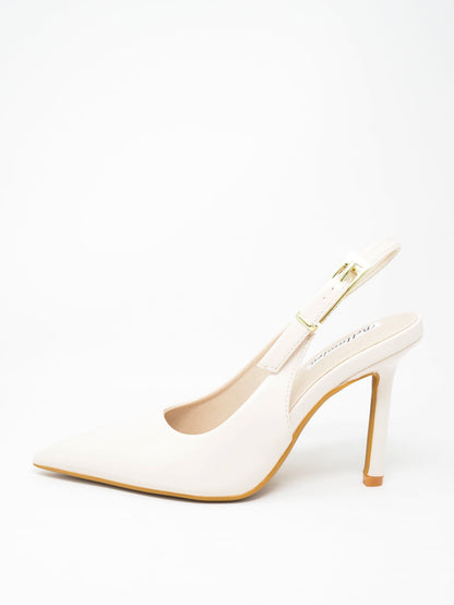 Slingback lucide con tacco alto