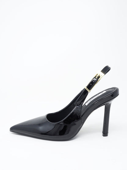 Slingback lucide con tacco alto