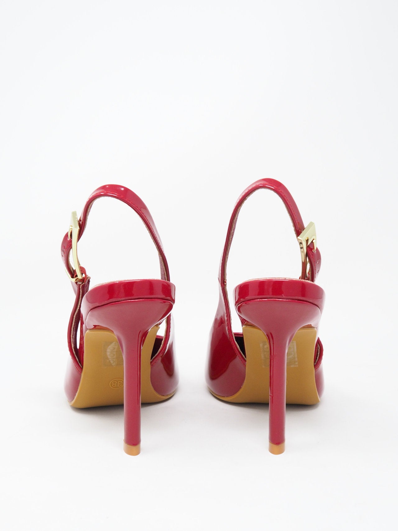 Slingback lucide con tacco alto