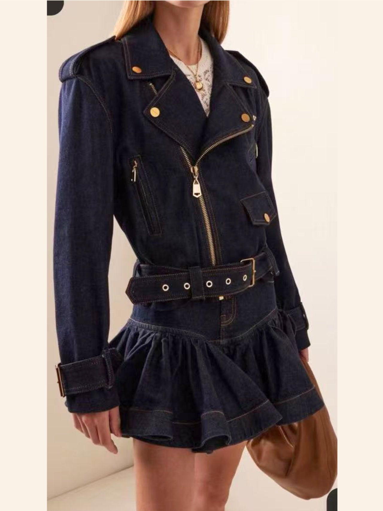 Mini gonna di jeans svasata