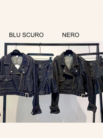 Mini gonna di jeans svasata