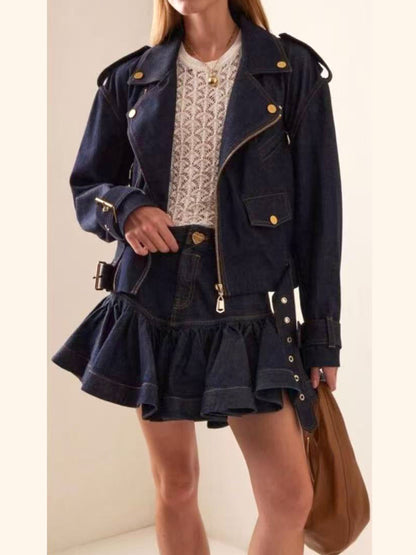 Mini gonna di jeans svasata