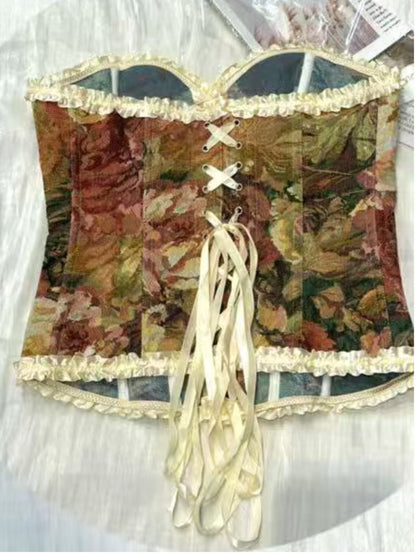 Top a corpetto floreale