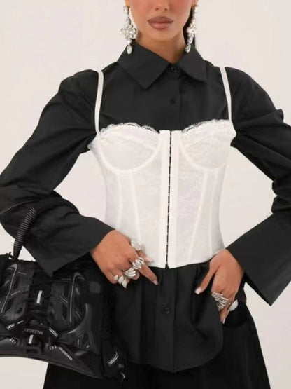 Top a corpetto in pizzo