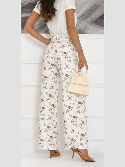 Jeans floreali a palazzo