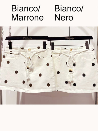 Gonna di jeans a pois
