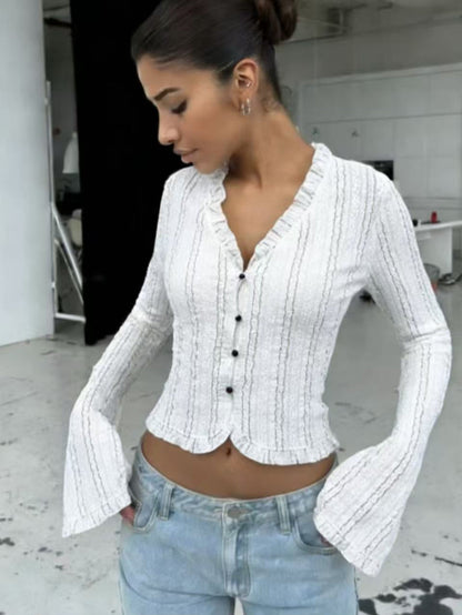 Camicetta in pizzo ondulato