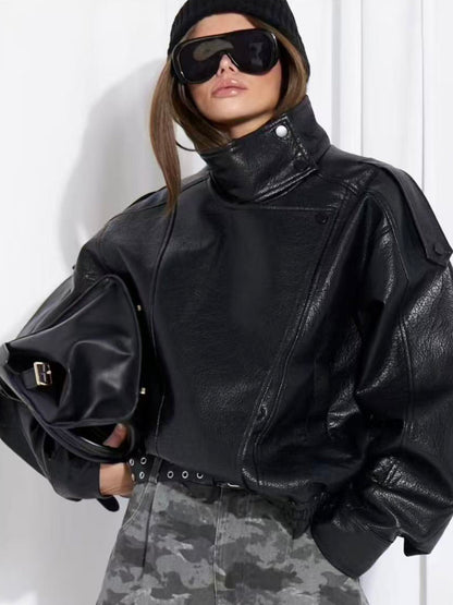 Bomber ecopelle oversize