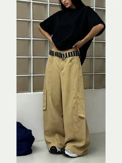 Pantaloni wide leg cargo