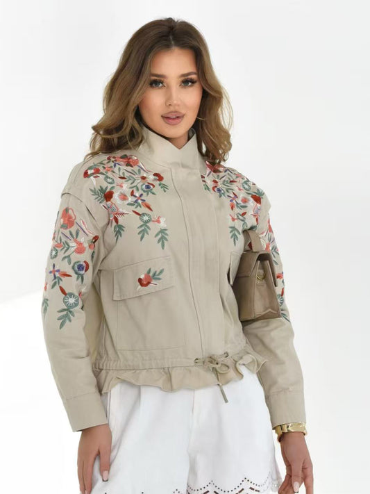 Giacchetta con ricamo floreale