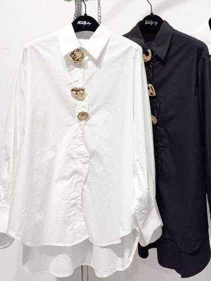 Camicia over con bottoni ornamentali