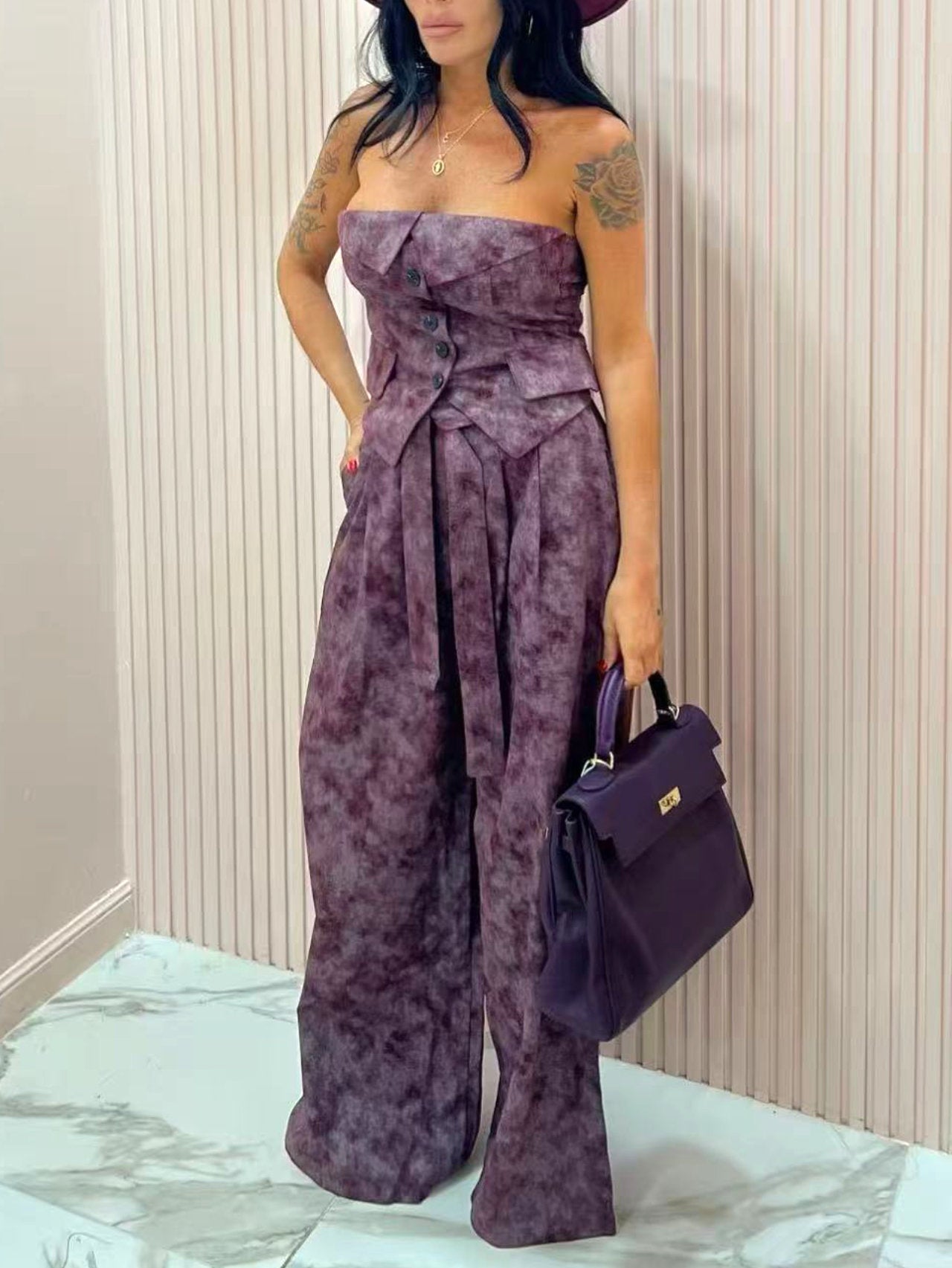 Completo top e pantalone sfumato