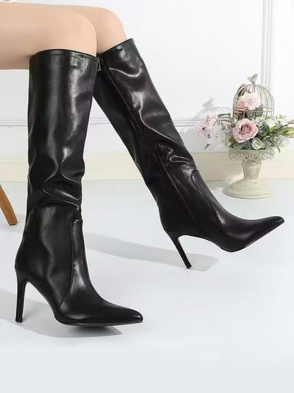 Stivali alti tacco spillo