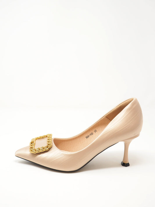 Décolleté a punta con catena a rettangolo -Décolleté-32.90-New Line