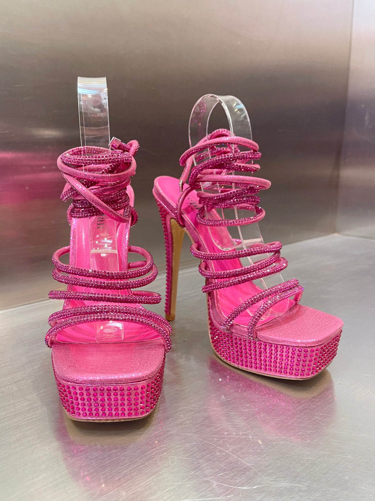 Scarpe con plateau outlet fucsia